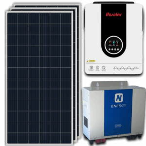 3Kva Solar System – 2.56kw Lithium 4x 450W + Installation Kit
